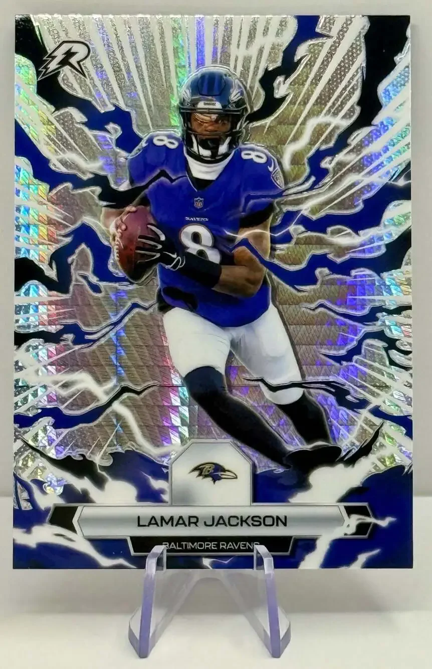 Lamar Jackson 2025 Topps Resurgence Prism Baltimore Ravens Football Trading Card